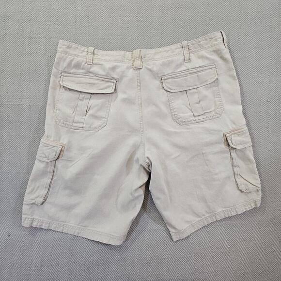 Marc Anthony Linen Blend Cargo Shorts Men's 40 Beige 6 Pockets 11" Inseam - Picture 2 of 11